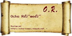 Ochs Rómeó névjegykártya